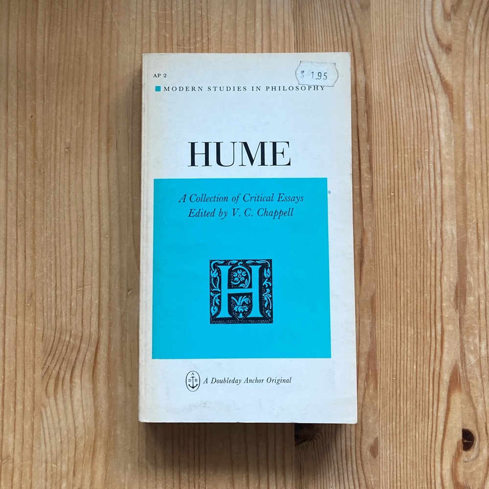 HUME A Collection of Critical Essays By Vere C. Chappell
